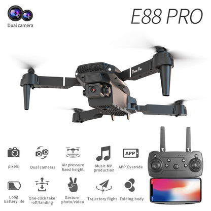 E88 Dual 4K Camera Drone - Foldable WiFi FPV RC Quadcopter for Kids & Beginners