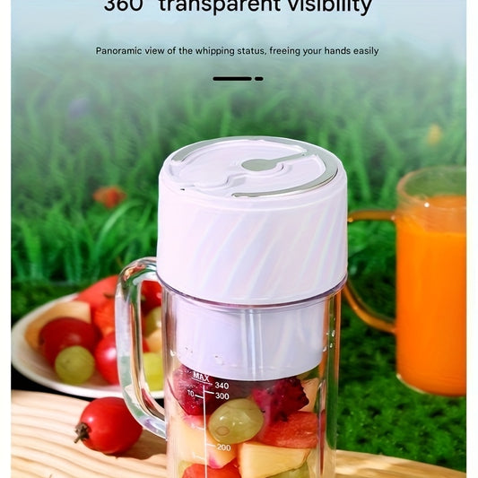 Portable Blender - USB Rechargeable Mini Smoothie Maker with Lid & Straw for Travel, Gym & Home