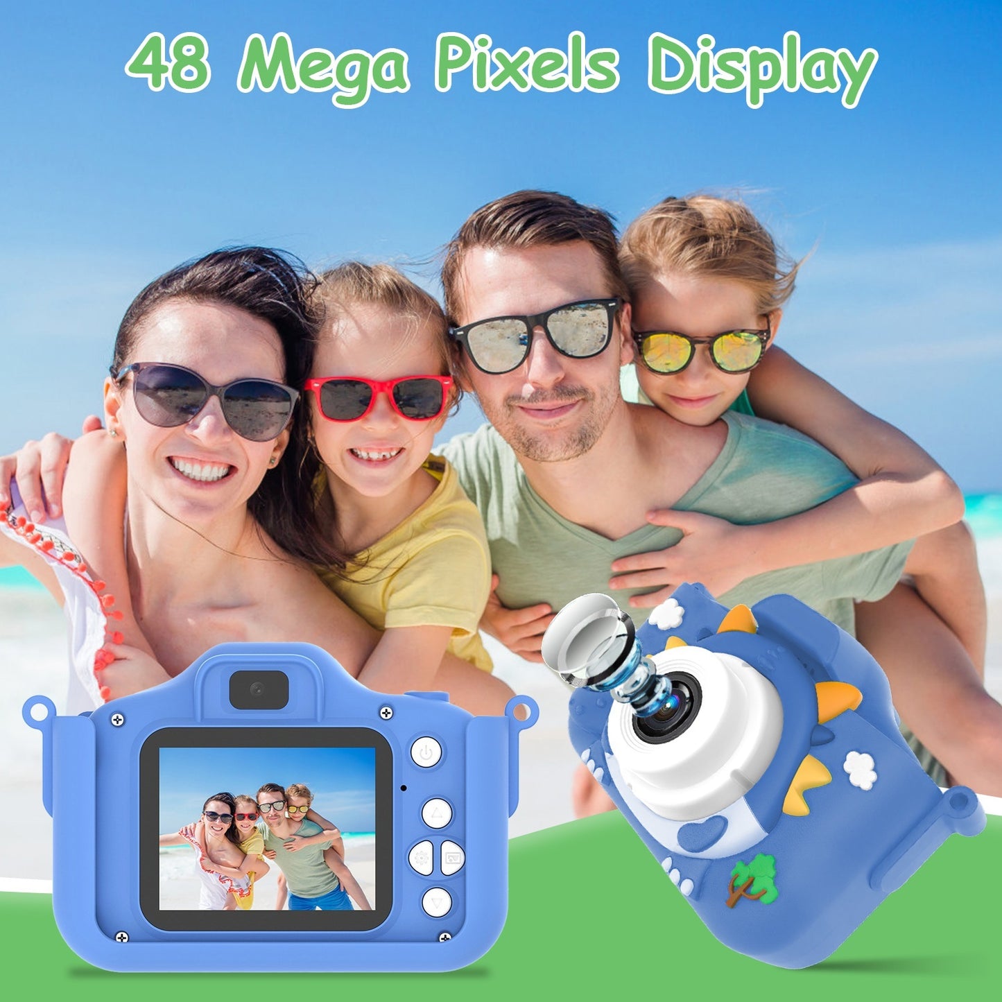 Kids Digital Camera 48MP - Dual Lens with Games & Music for Ages 6+