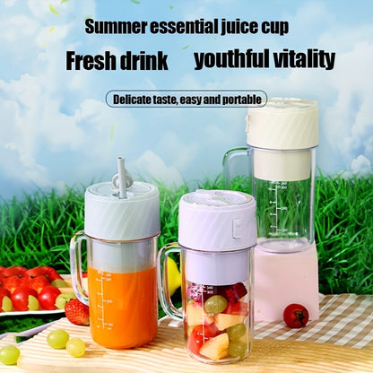 Portable Blender - USB Rechargeable Mini Smoothie Maker with Lid & Straw for Travel, Gym & Home
