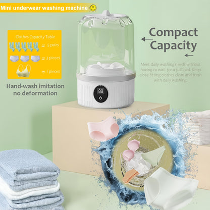 Underwear Washer, Portable Mini Washing Machine, Upgraded Mini Washings Machines, Rechargeable Cordless Washing-Machine, Laundry Cup For Bra, Underwear, Socks.