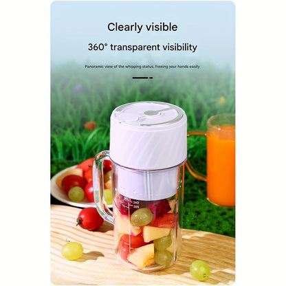 Portable Blender - USB Rechargeable Mini Smoothie Maker with Lid & Straw for Travel, Gym & Home